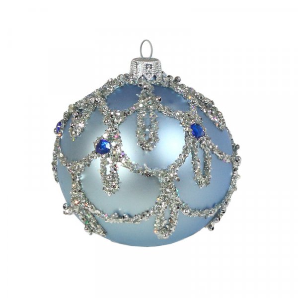 Vianočná guľa 3D Blue Diamond - 8 cm