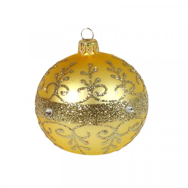 Vianočná guľa 3D Golden Diamond - 8 cm
