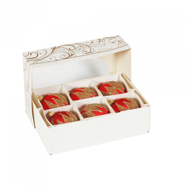 Vianočná guľa Red Rhombus - 8 cm