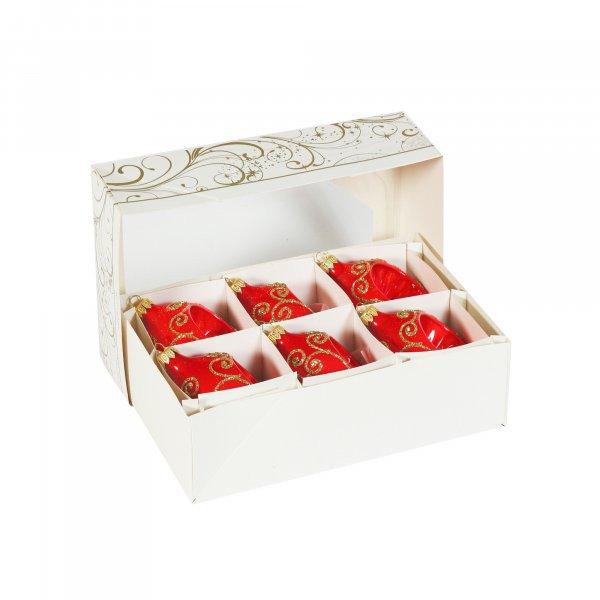 Vianočná guľa reflektor Classic Red - 8 cm